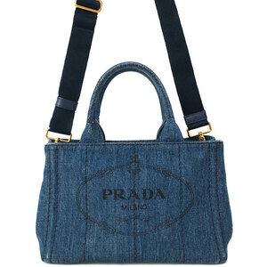 PRADA Canapa Denim Handbag Bag